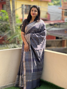 Hand Block Printed  Chanderi Saree | YNG223