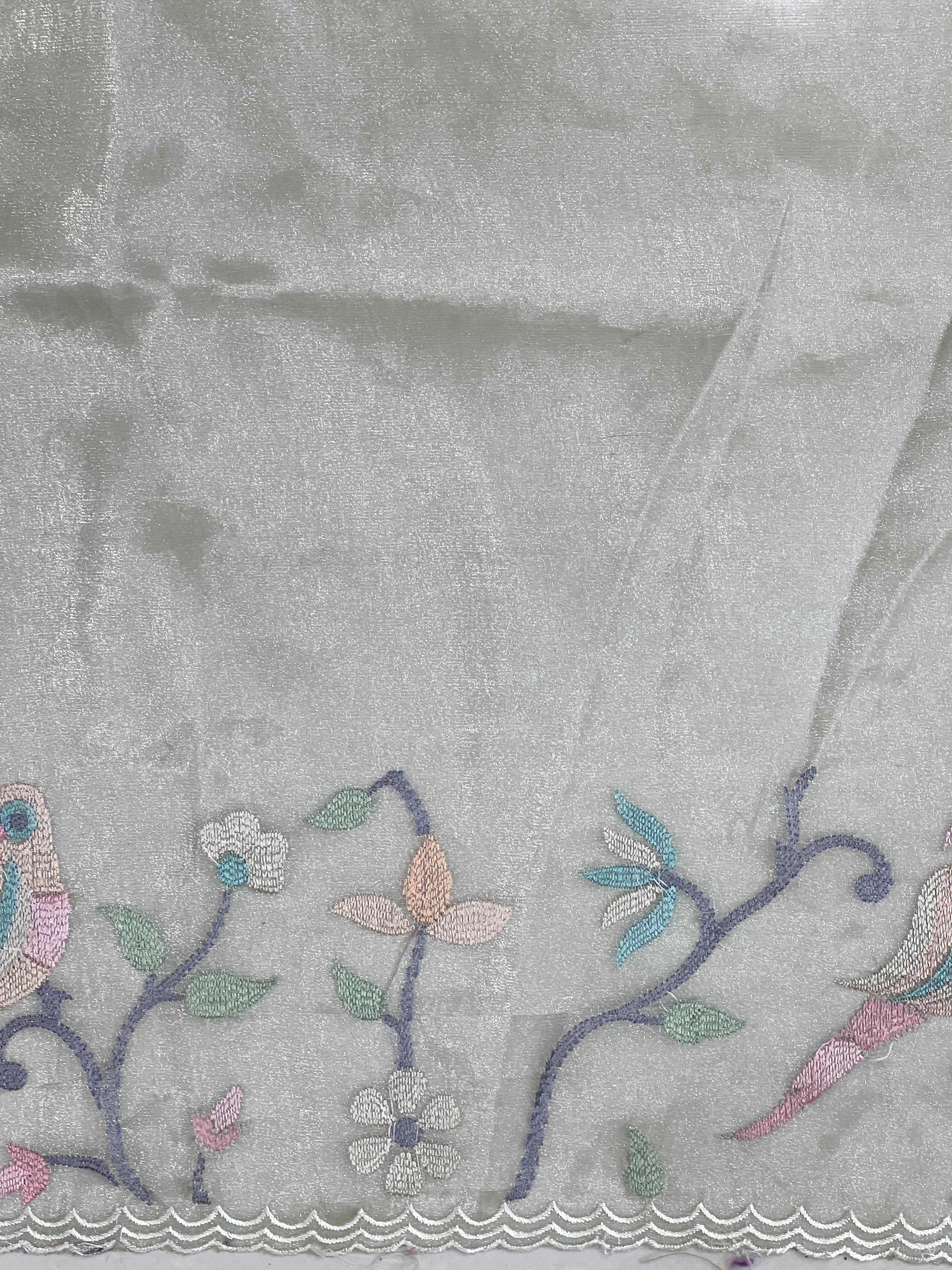 Machine Embroidery Detailed Shimmer Organza Saree | BLD1525