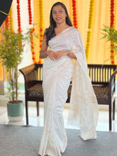 Zari Butta Detailed Bhagalpuri Linen Saree | SK455