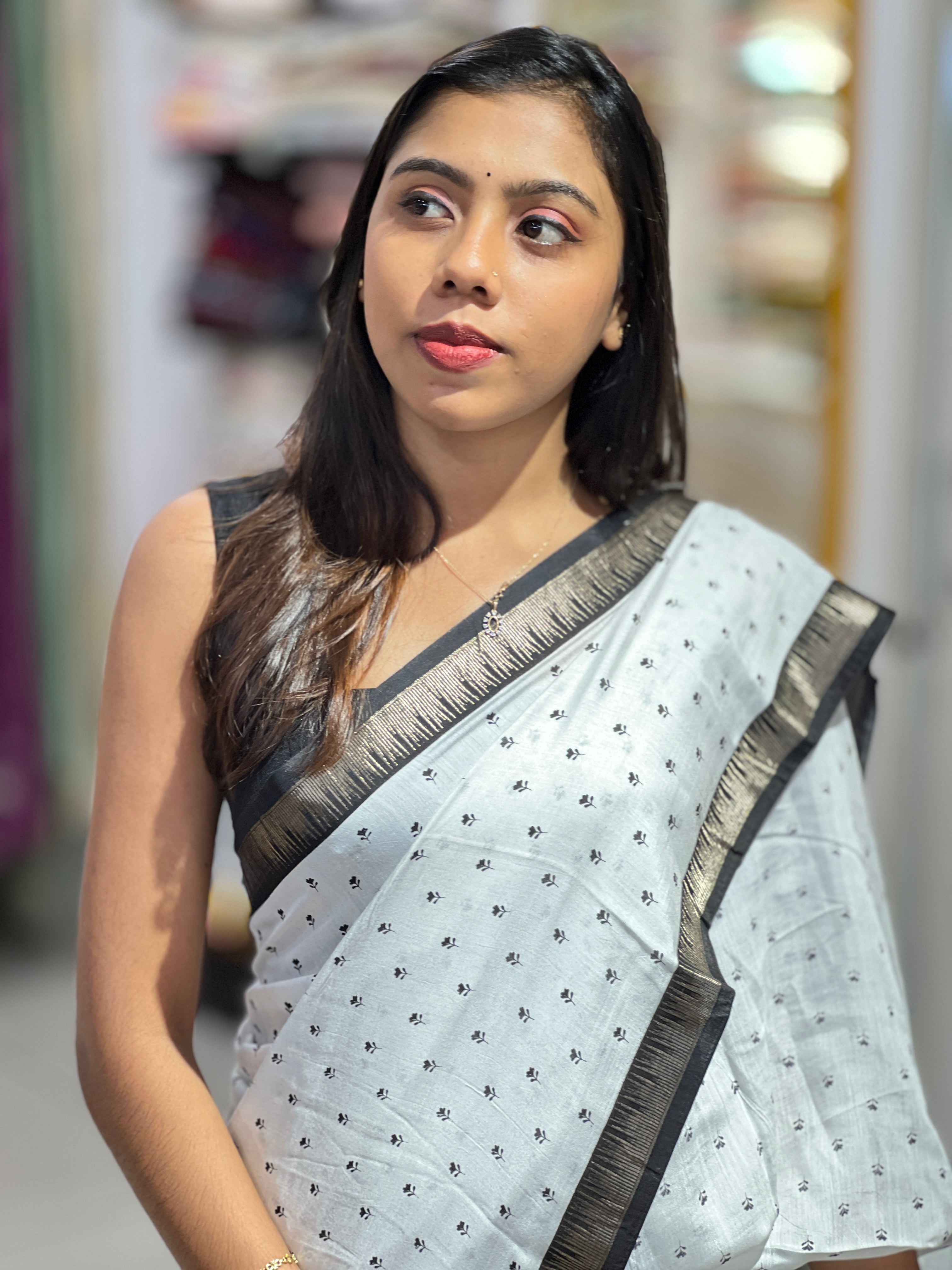 Digital Printed Semi Silk Saree | PKS159