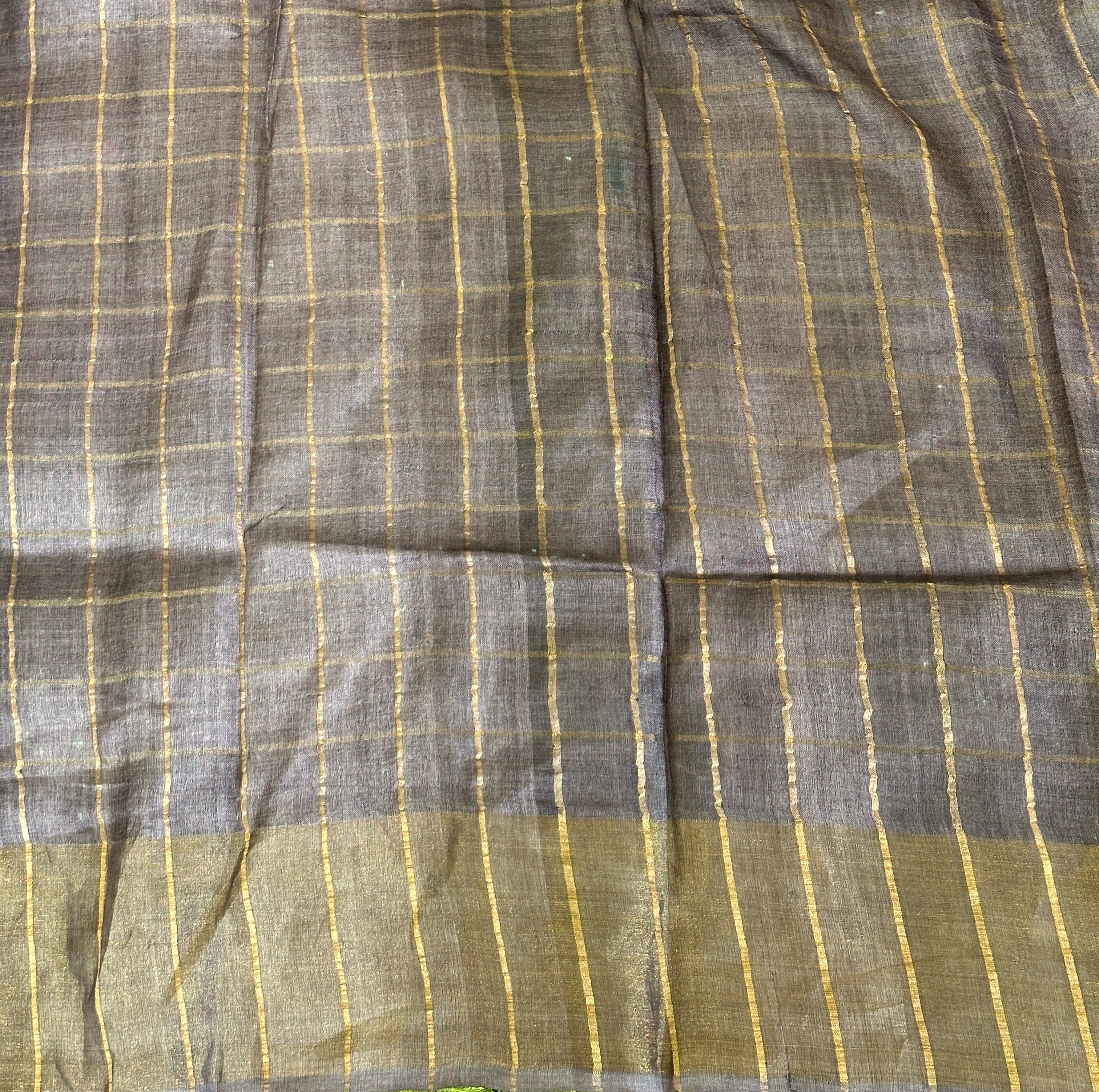 Hand Block Floral Printed Pure Desi Tussar Saree | AYD171