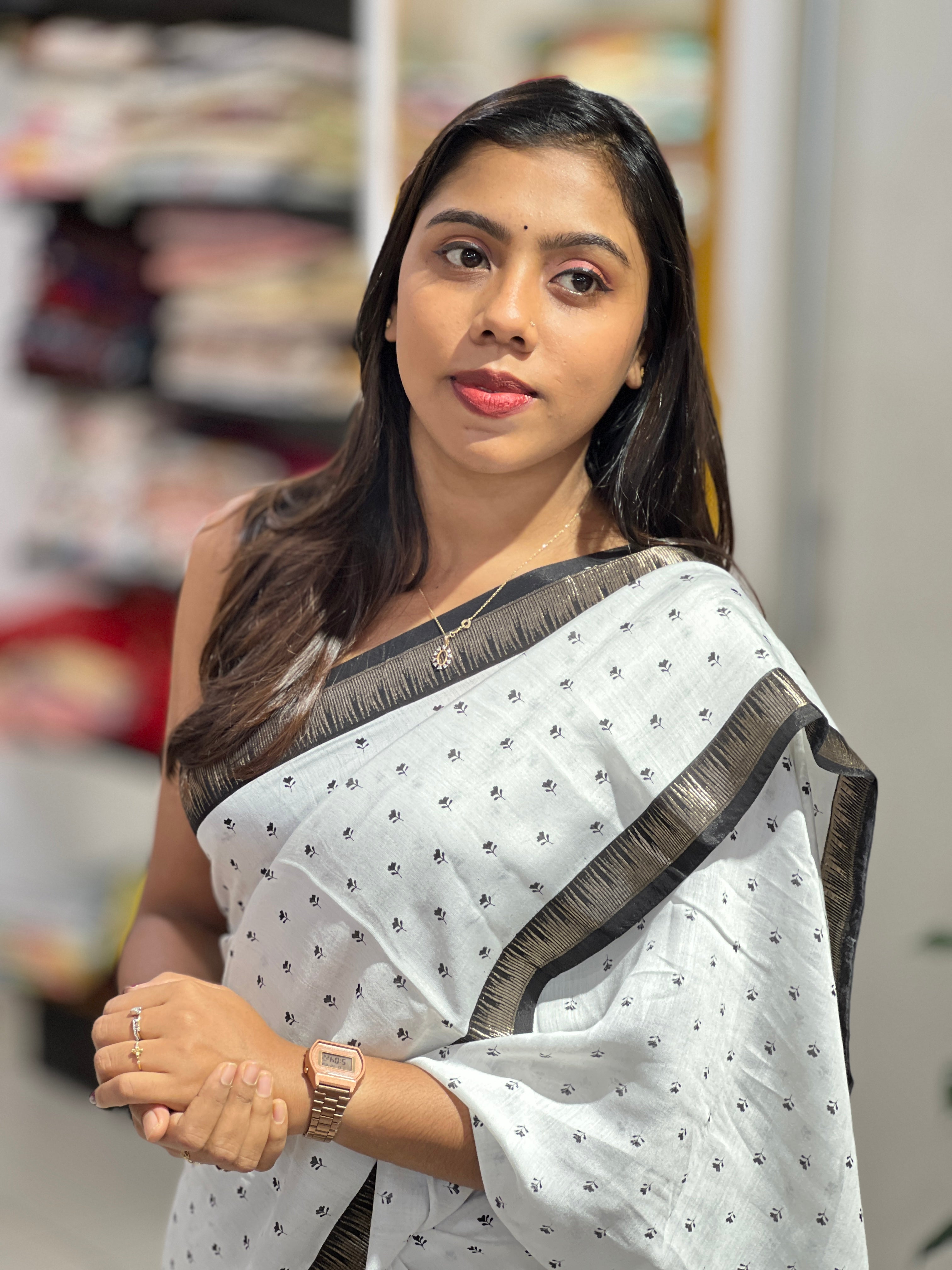 Digital Printed Semi Silk Saree | PKS159