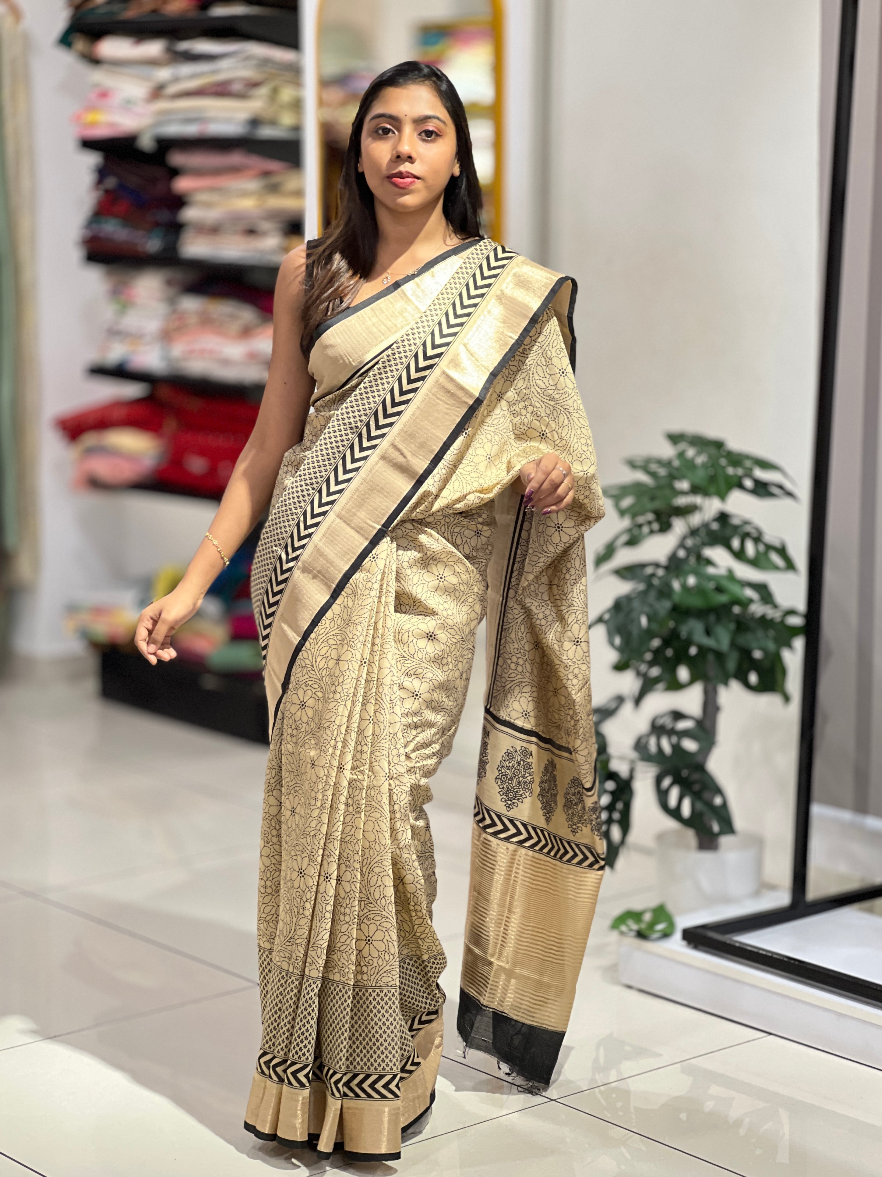 Floral Digital Printed Semi Silk Saree | PKS162