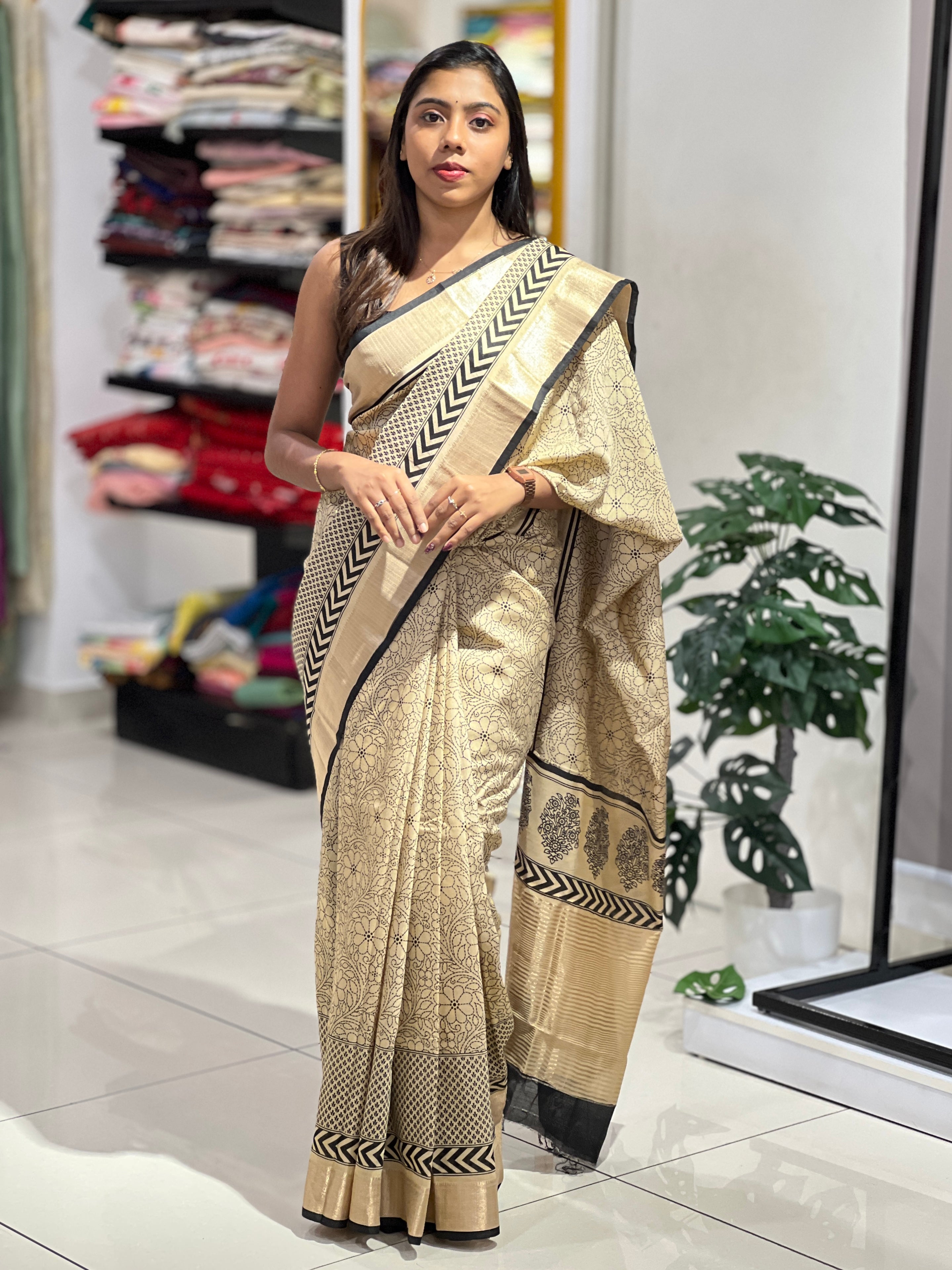 Floral Digital Printed Semi Silk Saree | PKS162