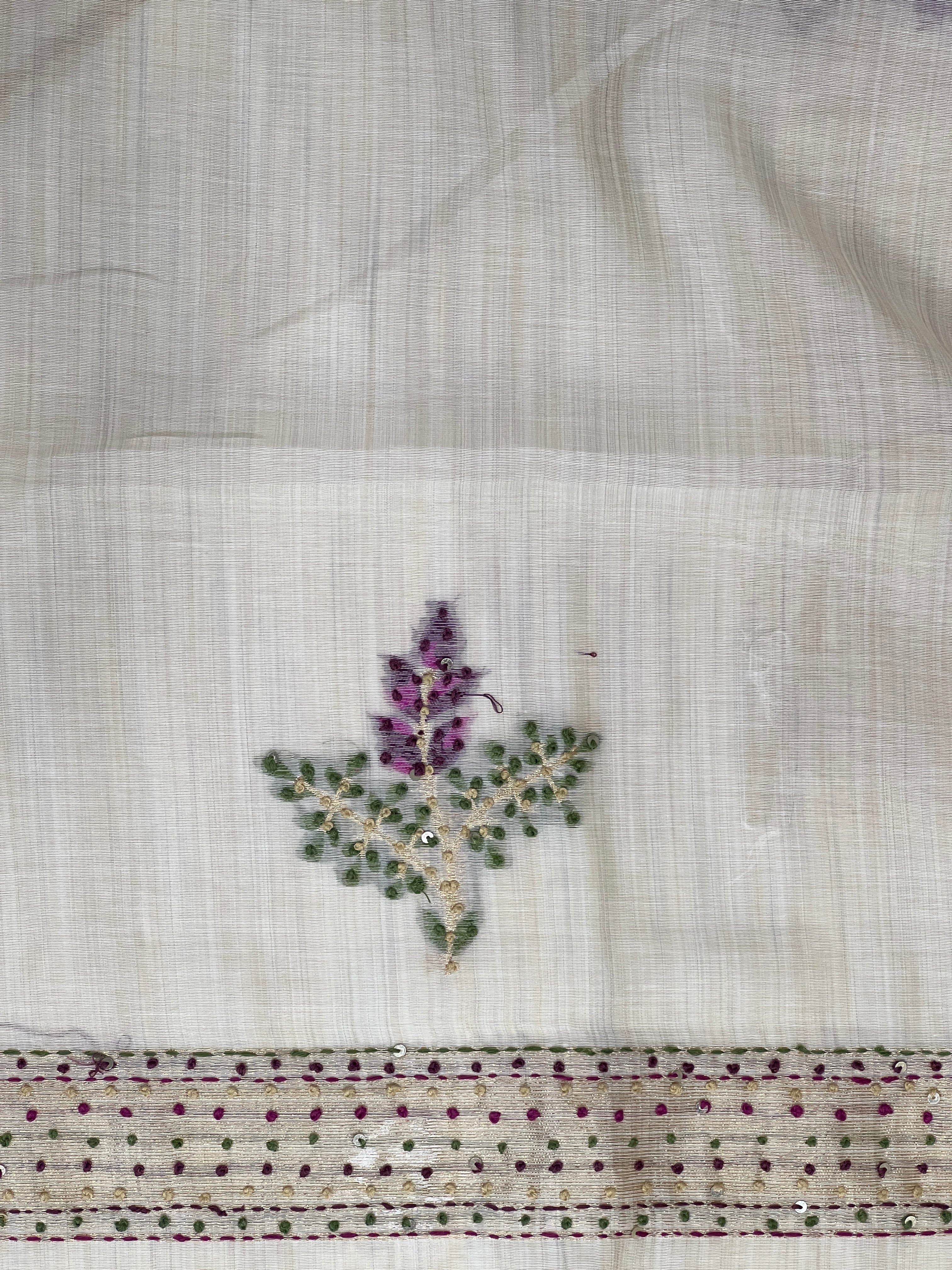 Jamdani Woven Semi Chanderi Saree | BLD1569