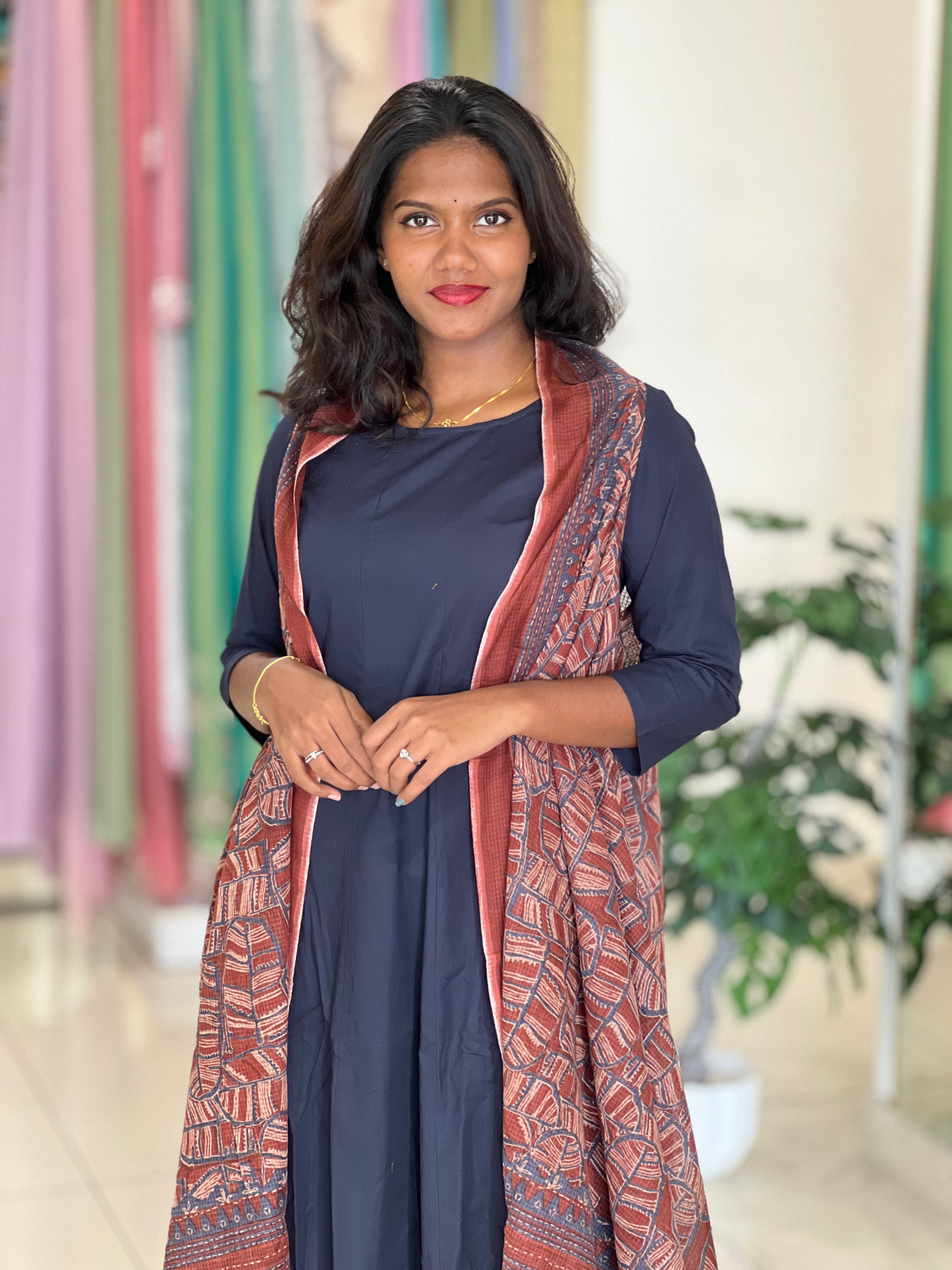 Panel Cut Aline Cotton Kurta Set |OMF155