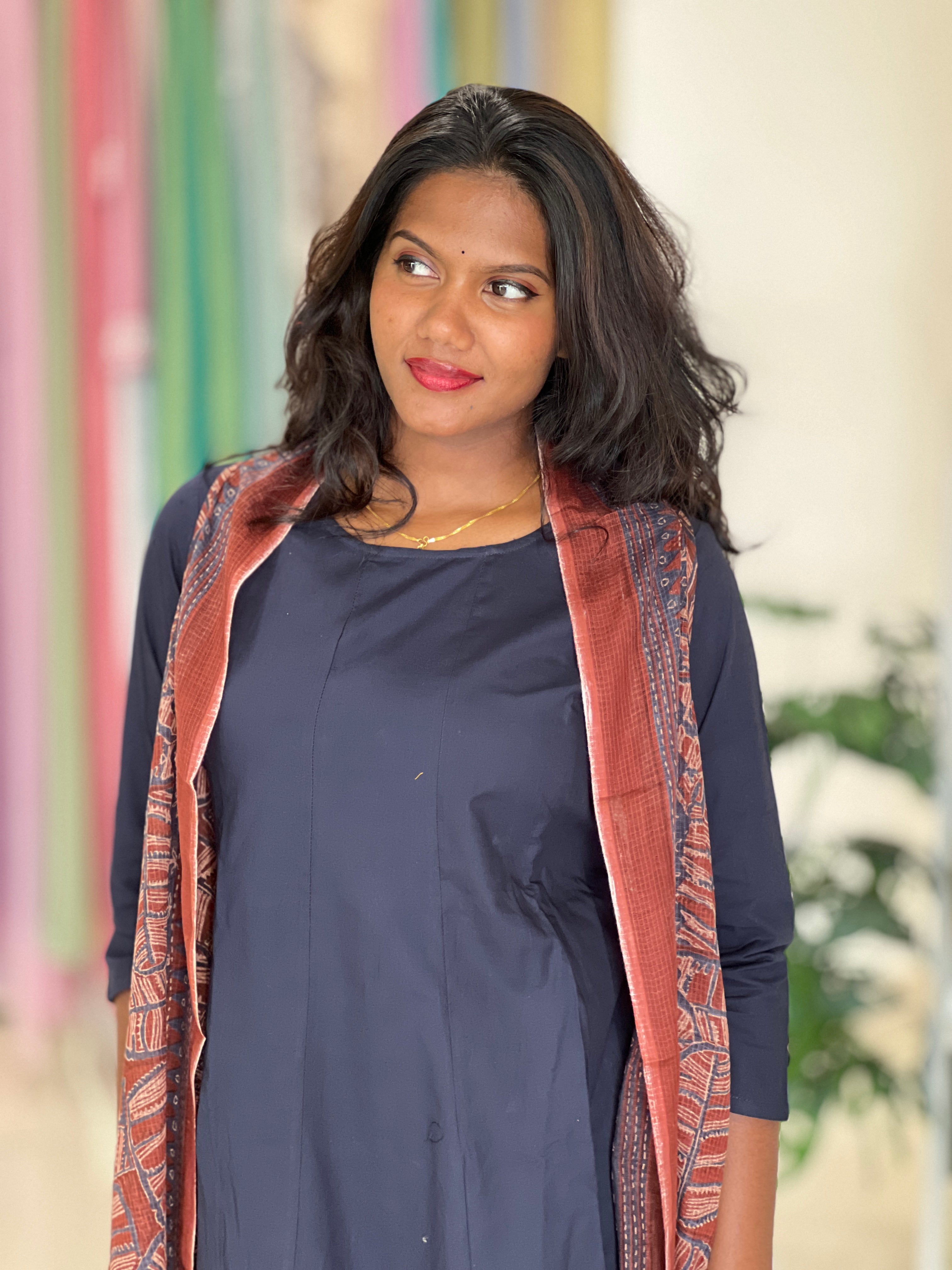 Panel Cut Aline Cotton Kurta Set |OMF155