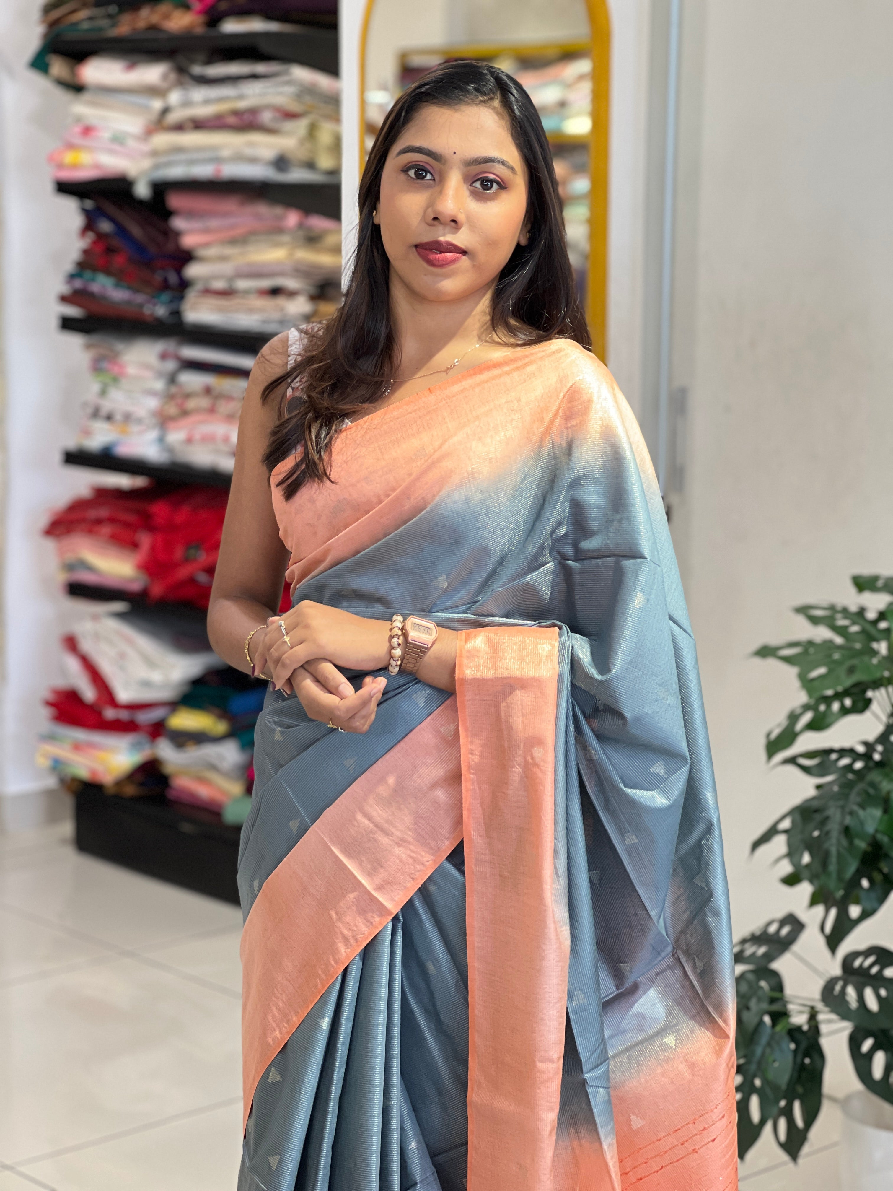 Zari Stripes Patterned Semi Silk Saree | PF1098