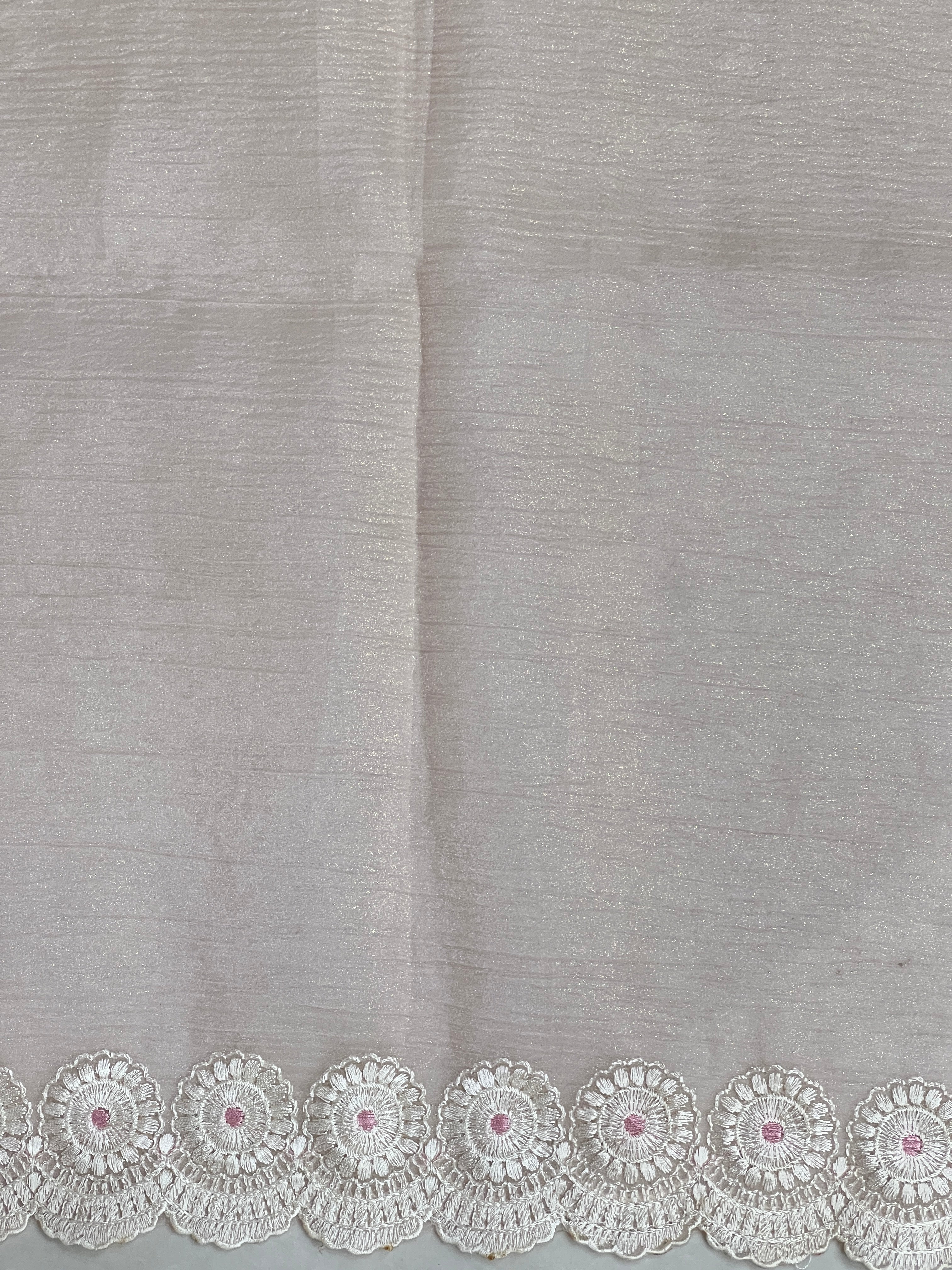 Floral Machine Embroidery Detailed Crushed Shimmer Organza Saree | BLD1553