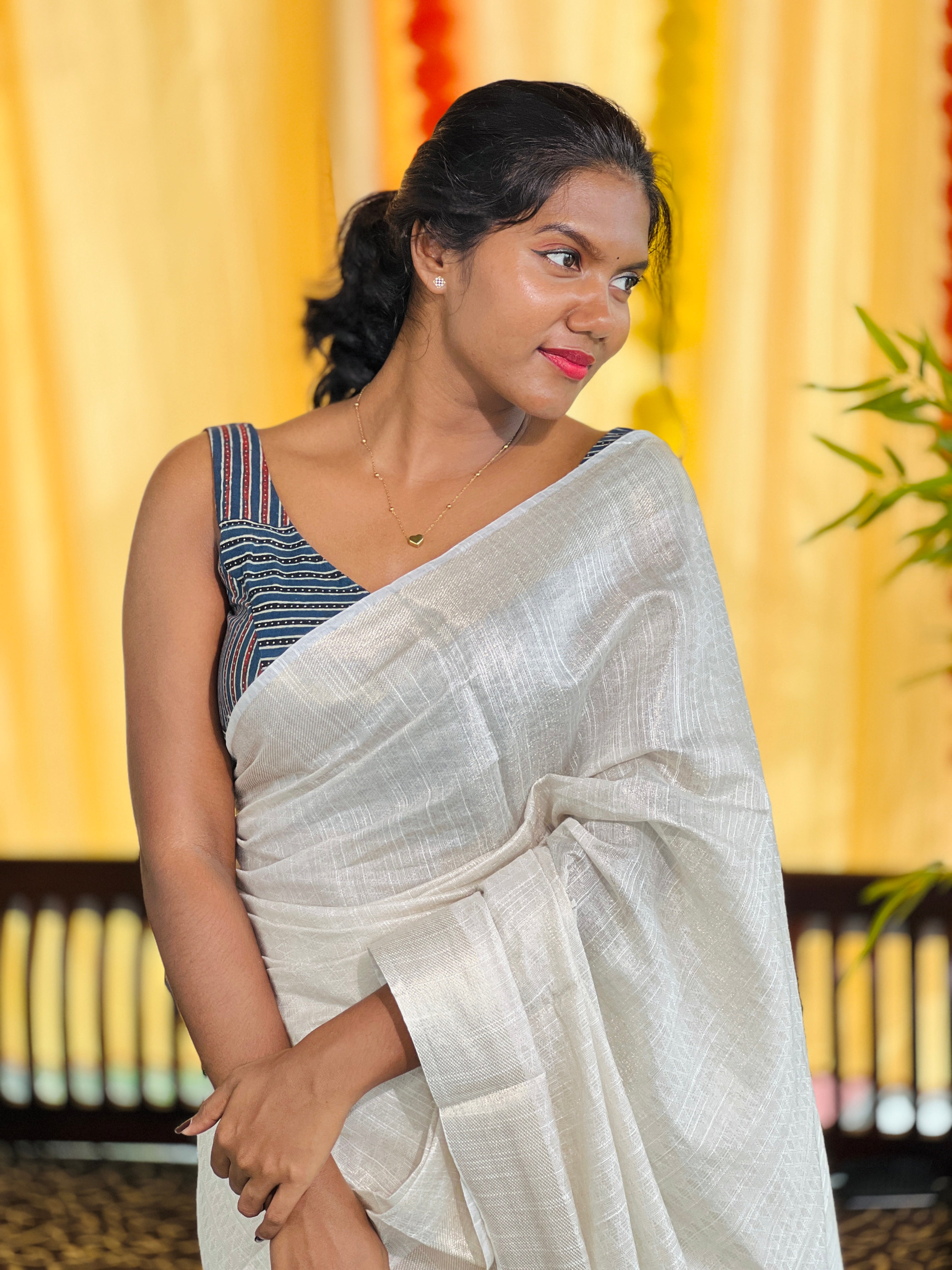 Zari Weaved Bhagalpuri Linen Saree | SK448