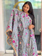 Thread Embroidery Detailed Chanderi Finish Dupatta | VET266