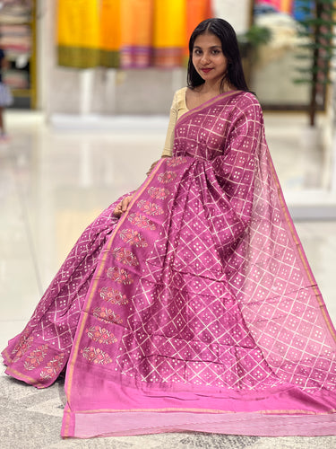 Printed Pure Chanderi Saree |  JRT131