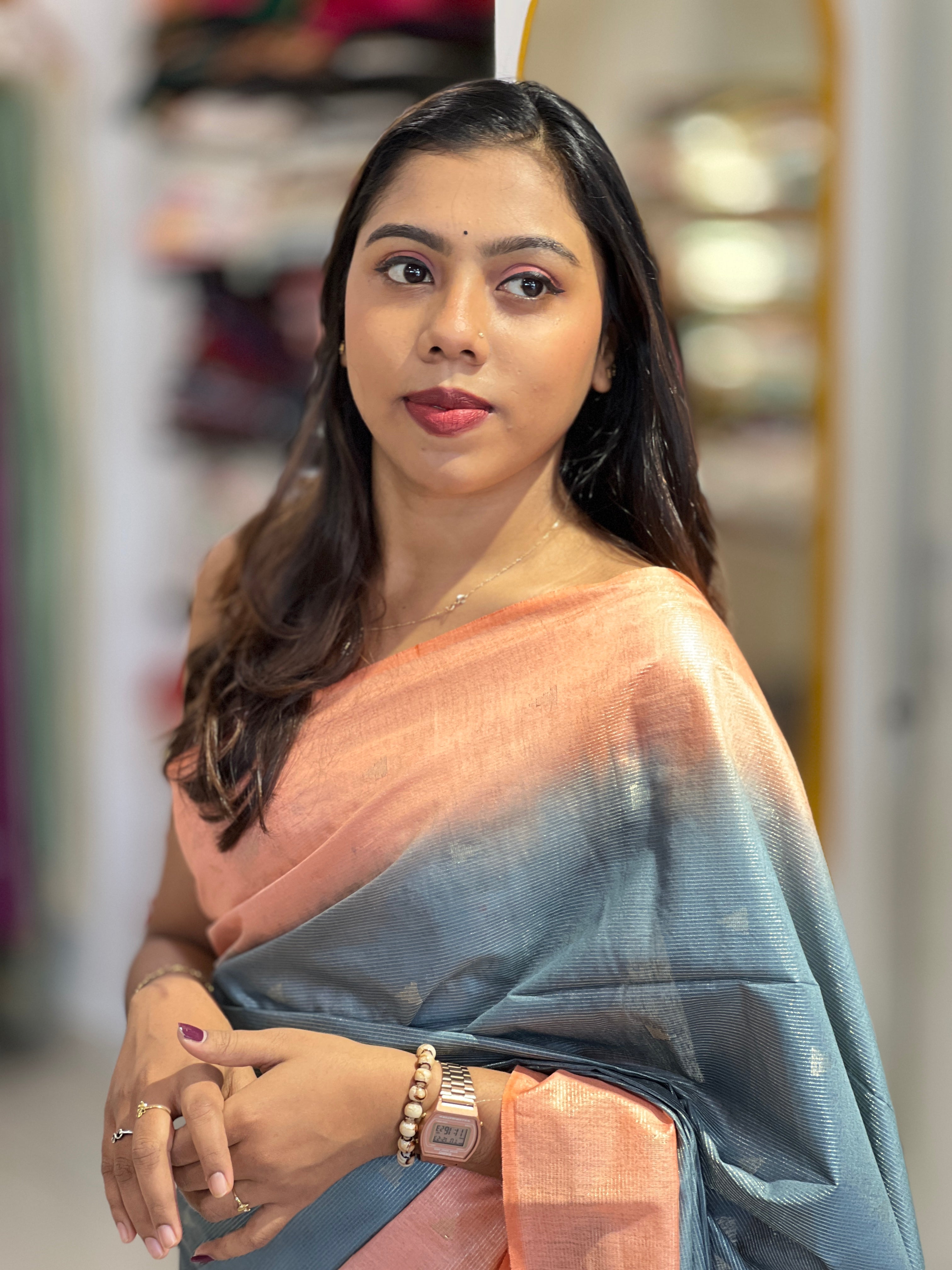 Zari Stripes Patterned Semi Silk Saree | PF1098