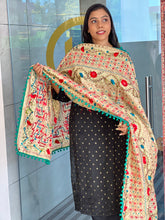 Traditional Thread Embroidery Detailed Chanderi Finish Dupatta | VET275