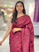 Machine Embroidery Detailed Tussar Saree | SUN414