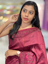 Machine Embroidery Detailed Tussar Saree | SUN414