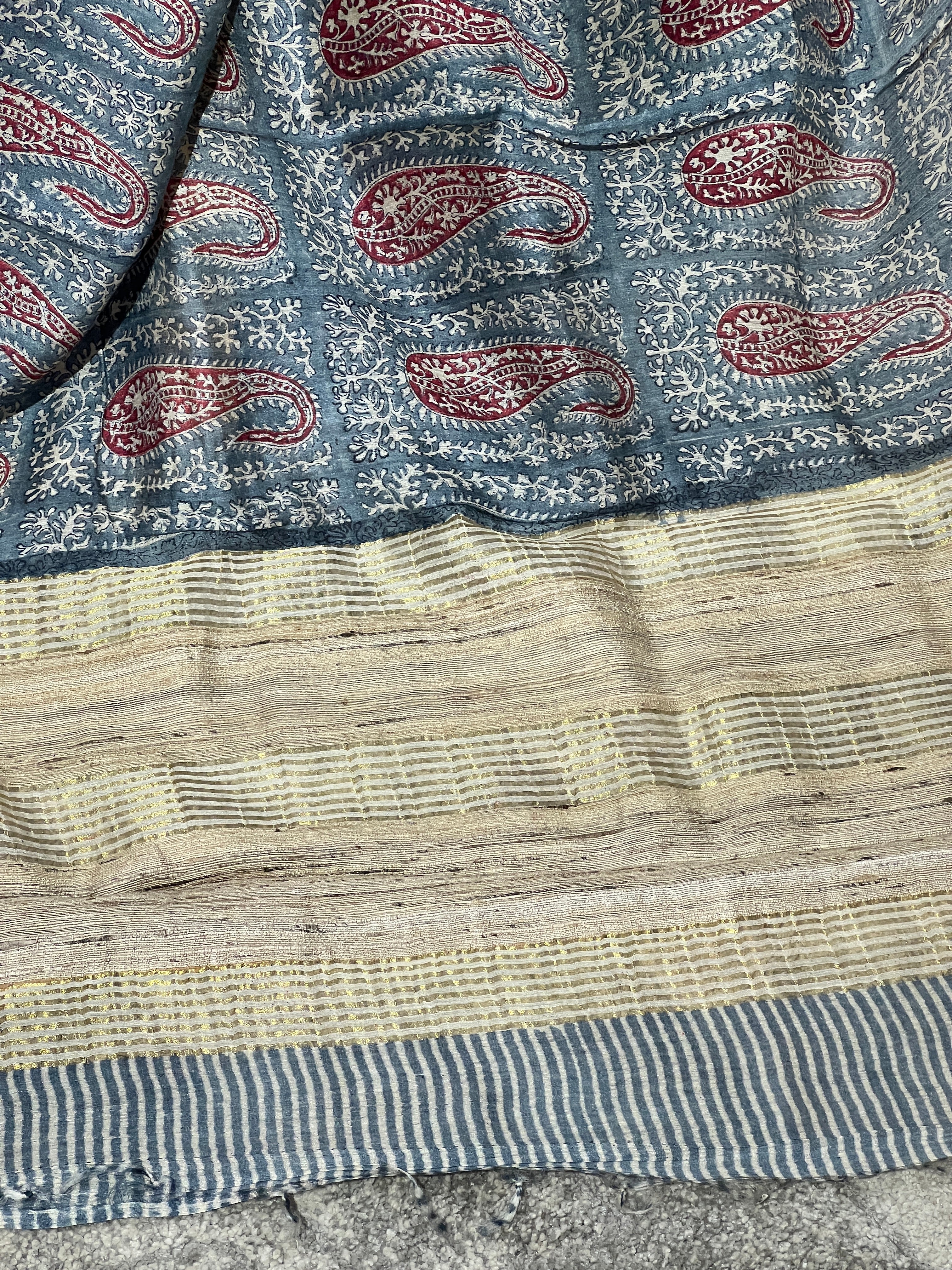 Hand Block Printed Pure Chanderi Saree | JRT133