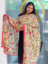 Traditional Thread Embroidery Detailed Chanderi Finish Dupatta | VET263