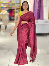 Machine Embroidery Detailed Tussar Saree | SUN414