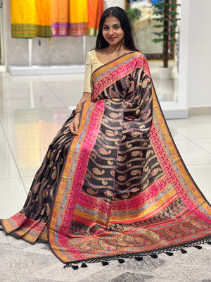 Paisley Patterned Pure Kathan Silk Saree | JRT136