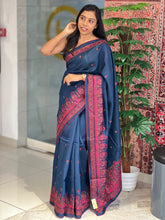 Machine Embroidery Detailed Tussar Saree | SUN416