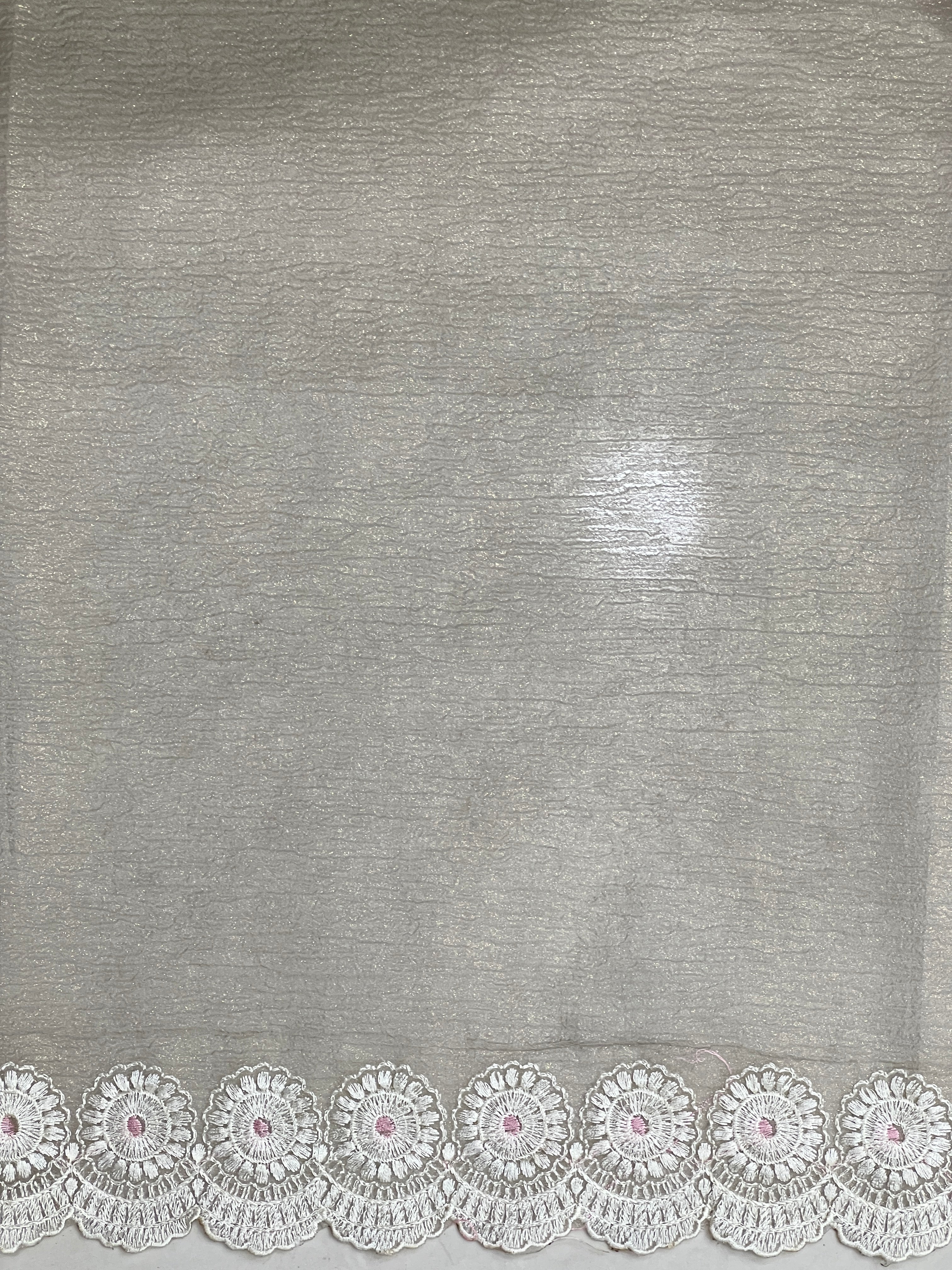 Floral Machine Embroidery Detailed Crushed Shimmer Organza Saree | BLD1552