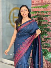 Machine Embroidery Detailed Tussar Saree | SUN416
