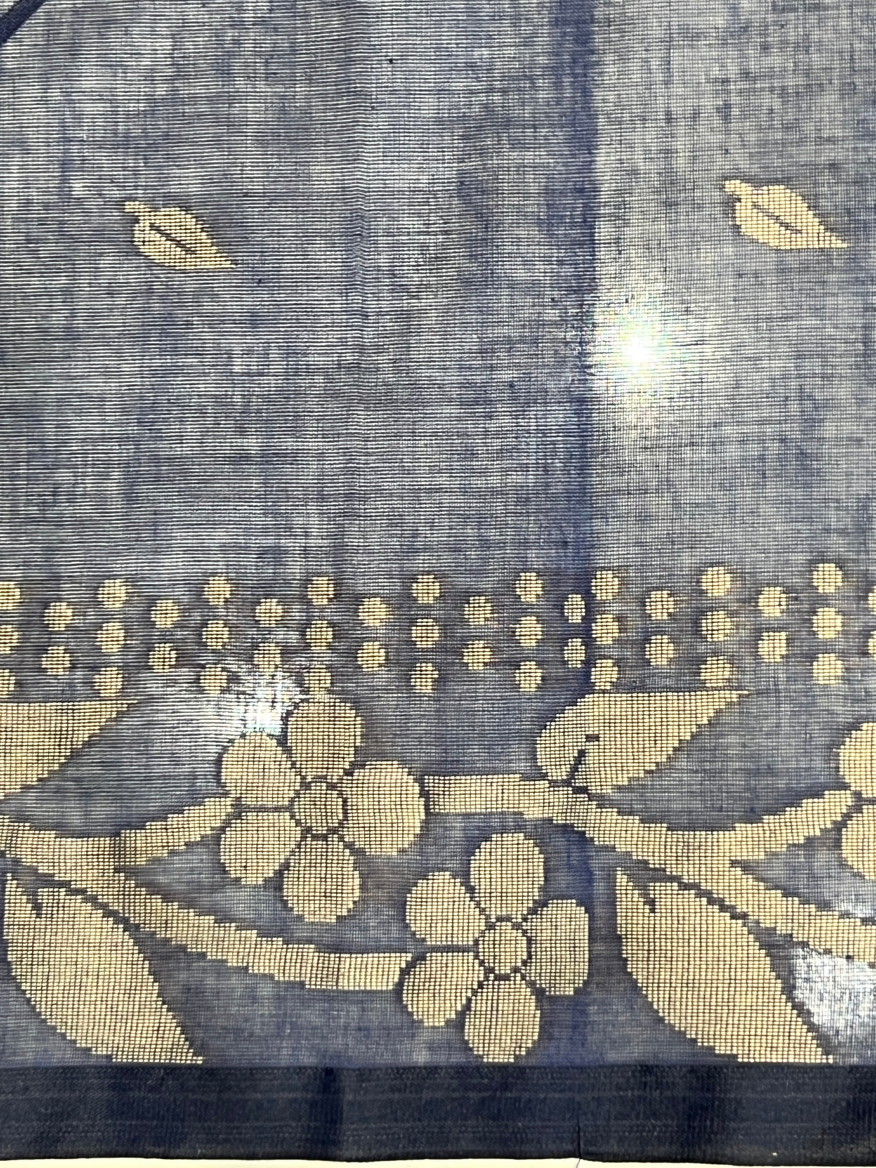 Floral Patterned Thread Weaving Linen Cotton Saree | PF1171