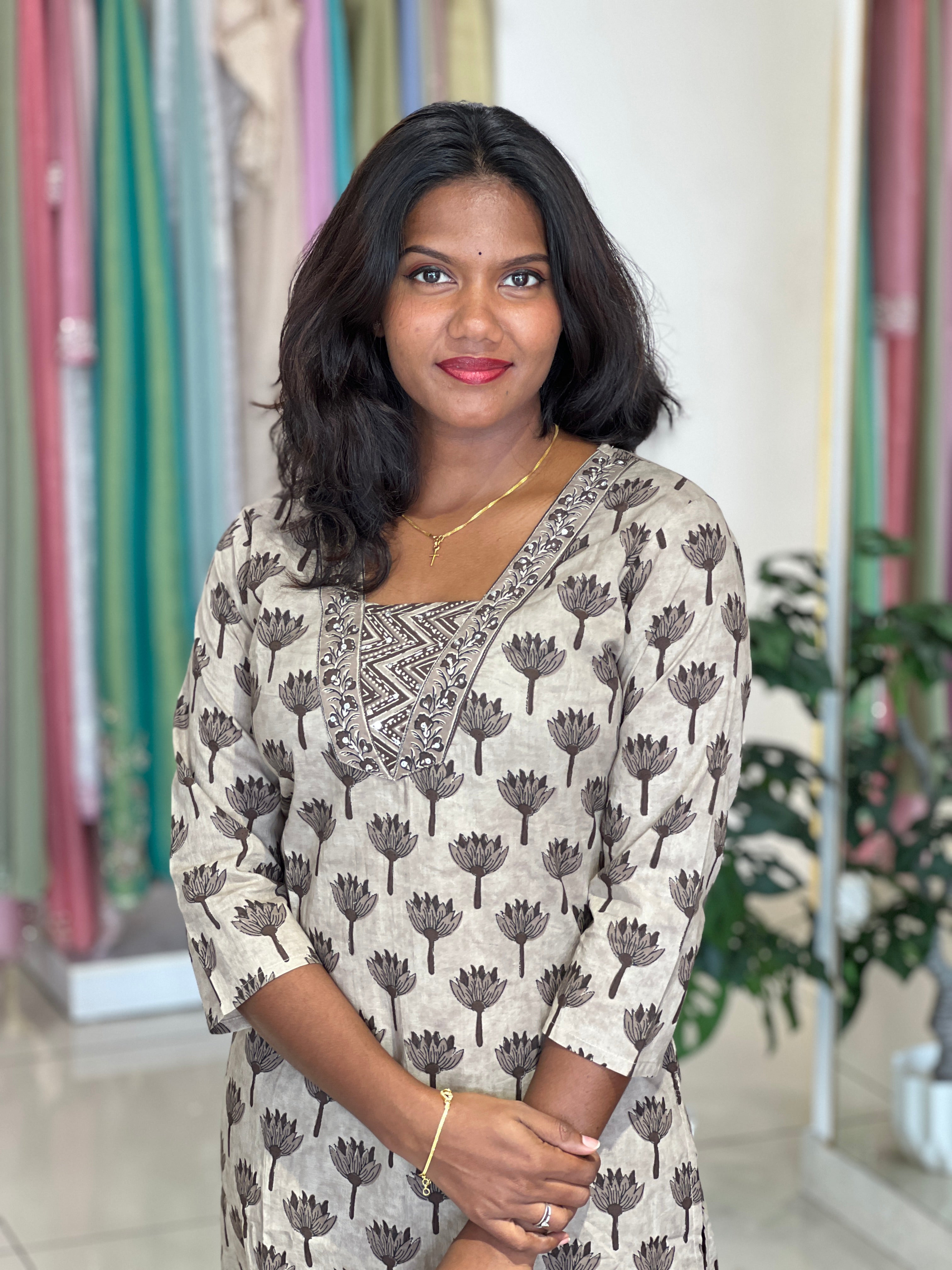 Printed Pattern Cotton Kurta Set | UNM125
