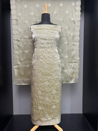 Floral Embroidery Detailed Shimmer Organza Saree | SW2160