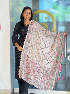Thread Embroidery Detailed Chanderi Finish Dupatta | VET276