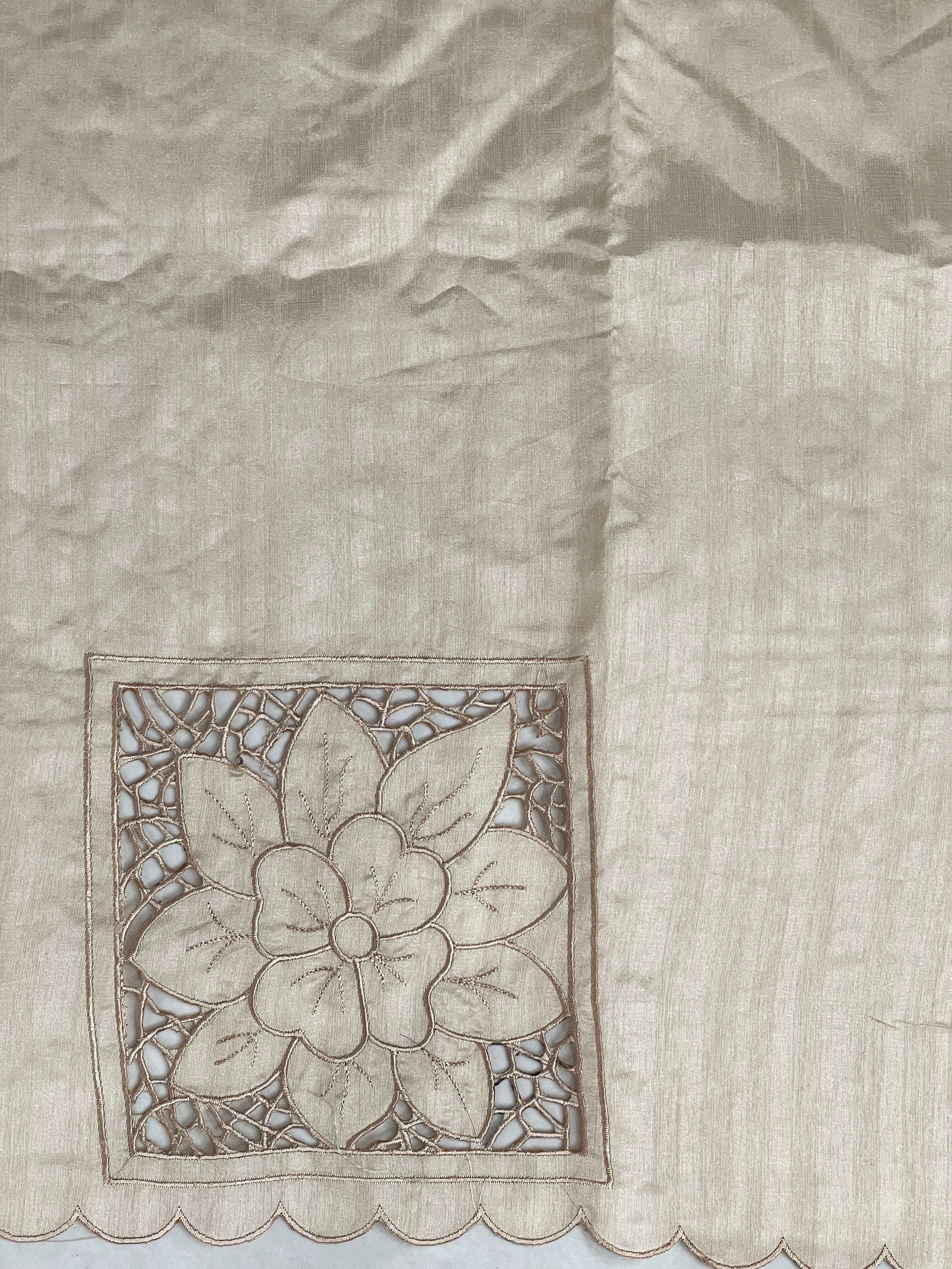 Cutwork Detailed Semi Tussar Saree | BLD1549