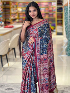 Floral Print Patterned Modal Saree | SSN112