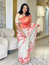 Floral Printed Banarasi Check Kota Saree | SSN157