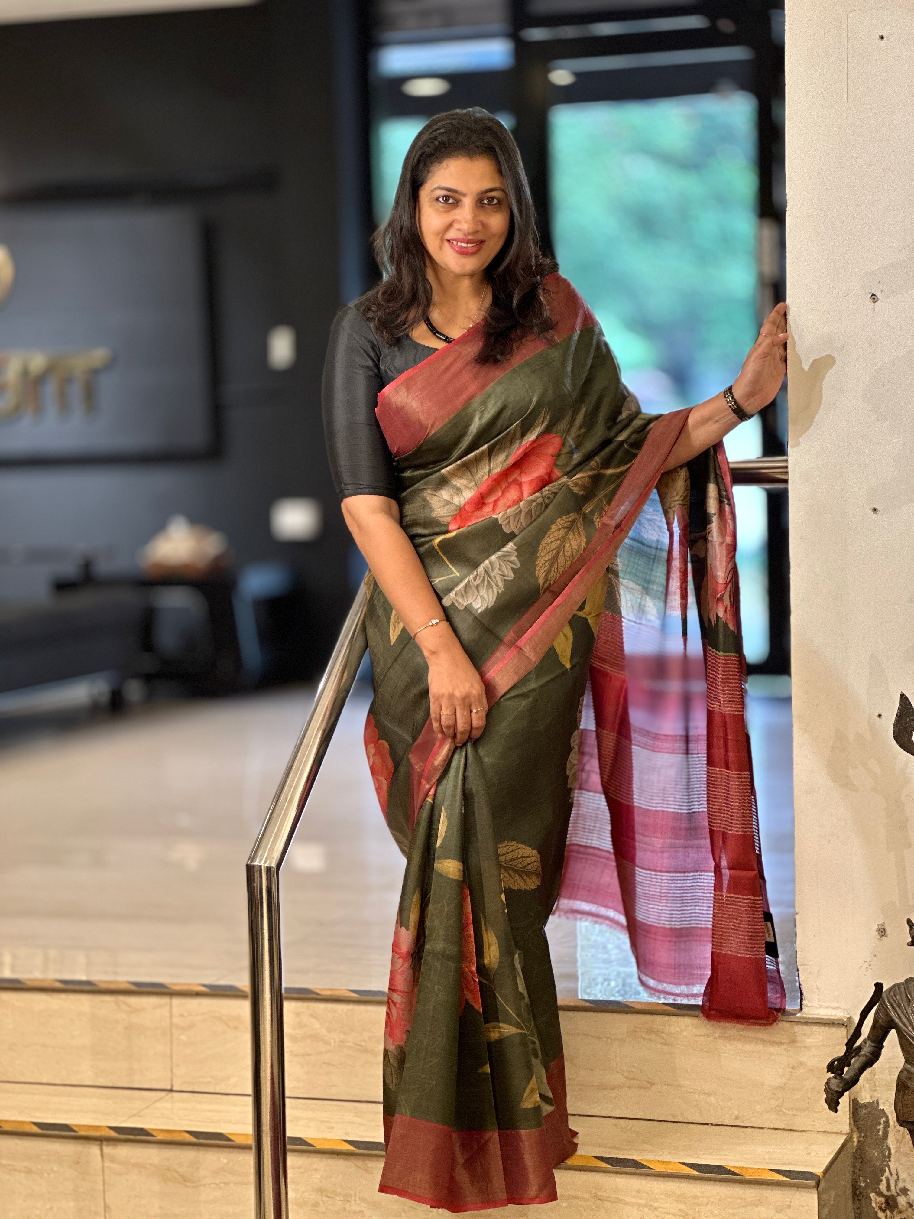 Digital Printed Pure Tussar Saree | AYD178