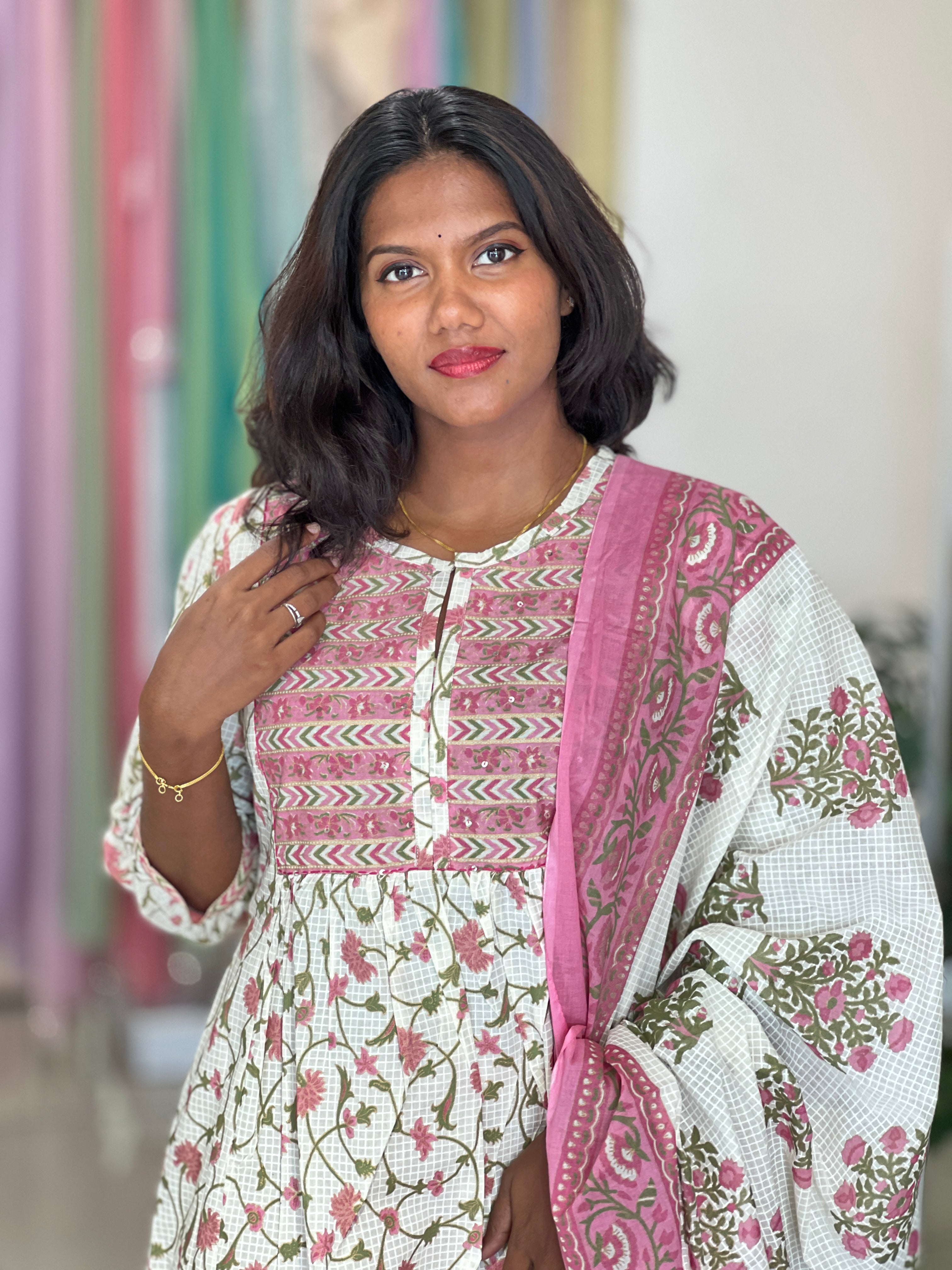 Foil Paint Detailed Cotton Kurta Set |UNM148