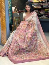 Floral Printed Tissue Linen Saree | KSD152