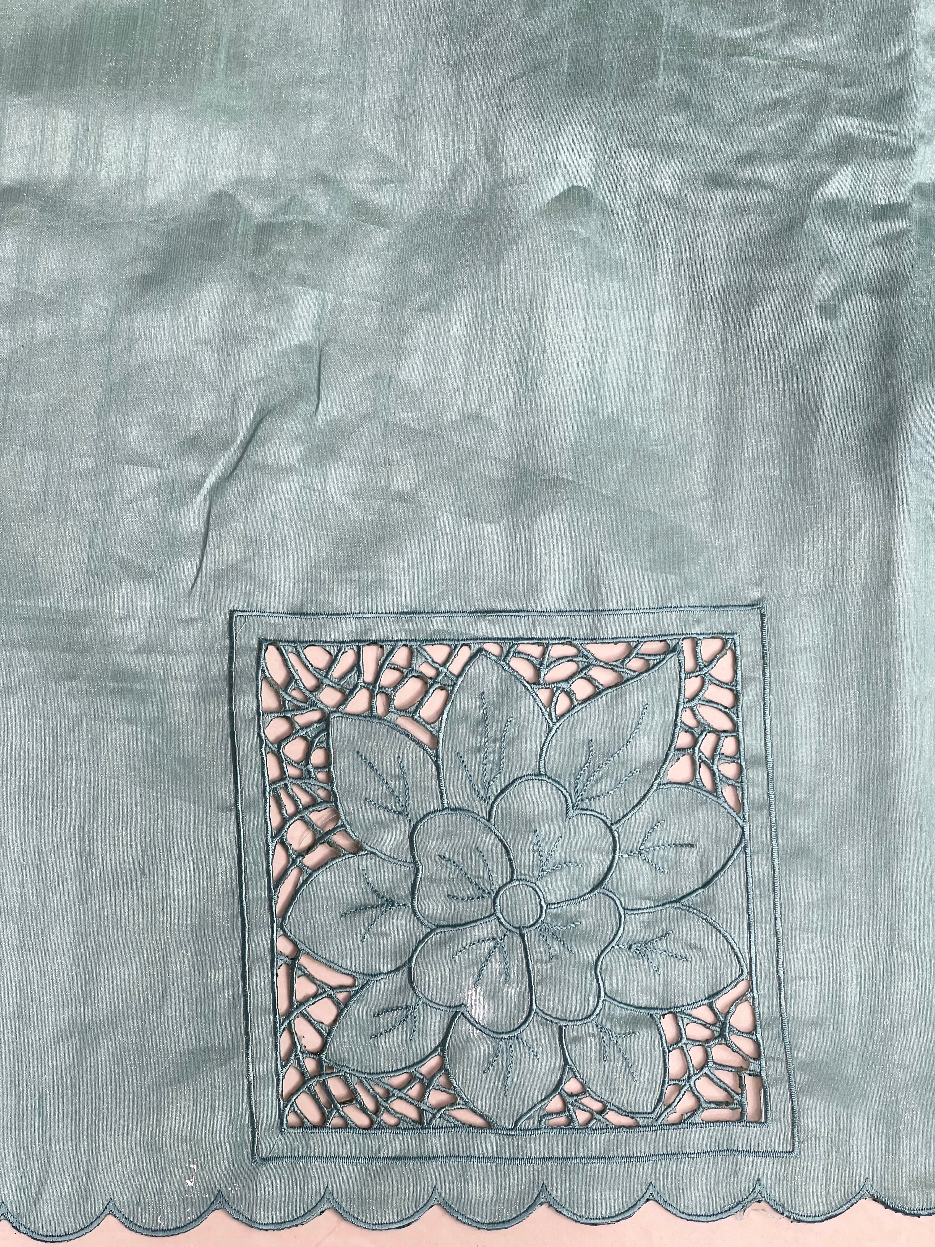 Cutwork Detailed Semi Tussar Saree | BLD1547