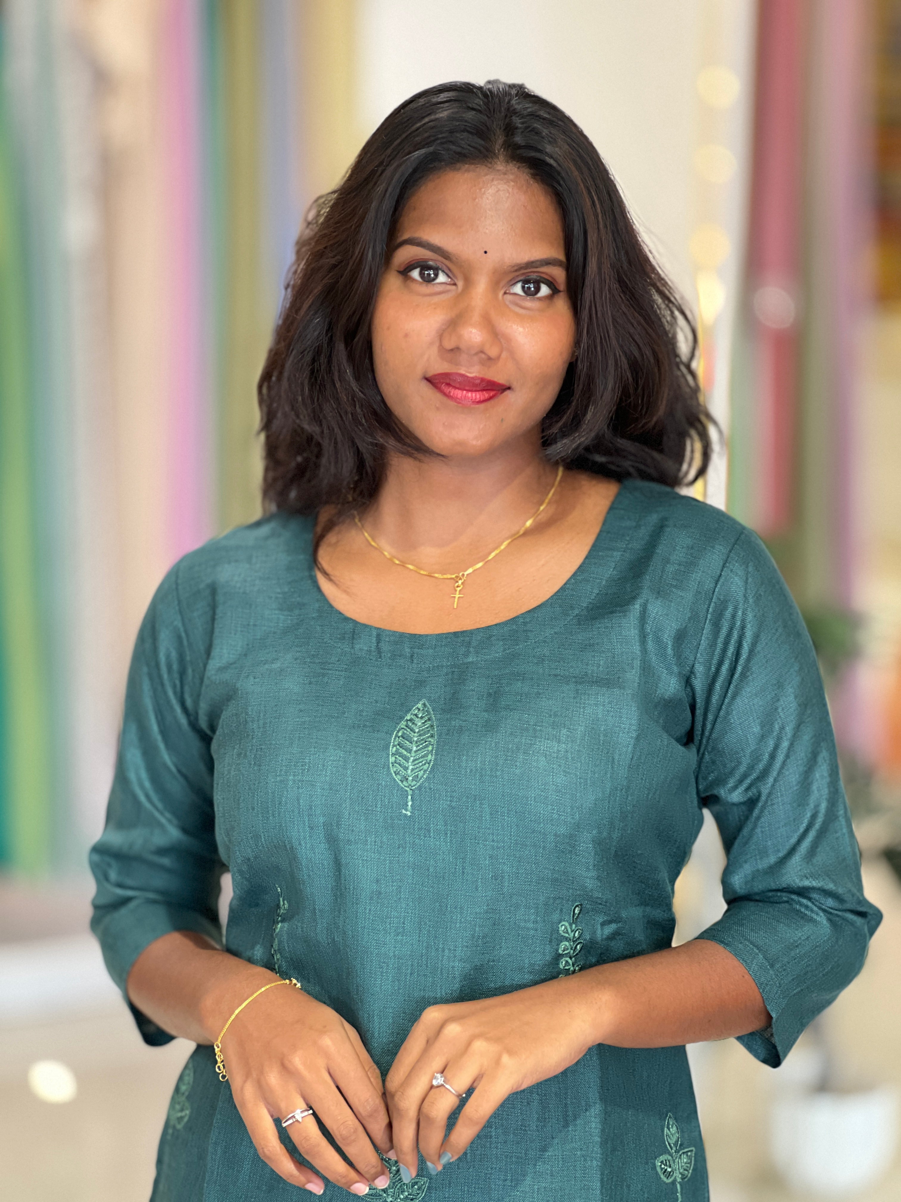 Machine Embroidery Detailed Linen Cotton Kurta | UNM126