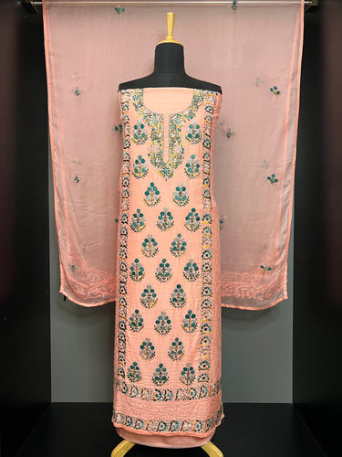Phulkari Detailed Chanderi Salwar Set | VET231