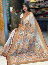 Floral Printed Tissue Linen Saree | KSD152