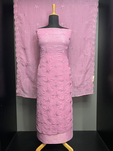 Machine Embroidery Detailed Shimmer Organza Salwar Set | SW2156