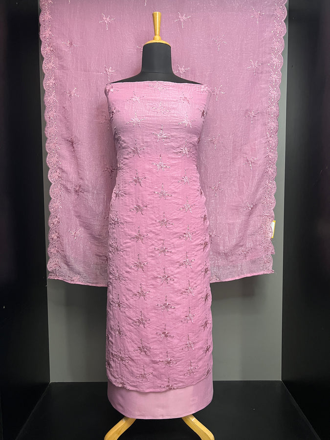 Machine Embroidery Detailed Shimmer Organza Salwar Set | SW2156
