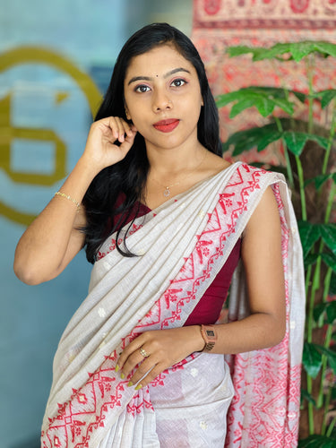 Thread and Zari Weaved Jamdani Saree | SSN223