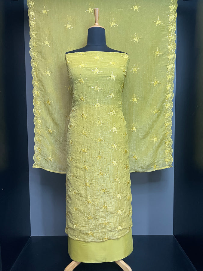 Machine Embroidery Detailed Shimmer Organza Salwar Set | SW2157