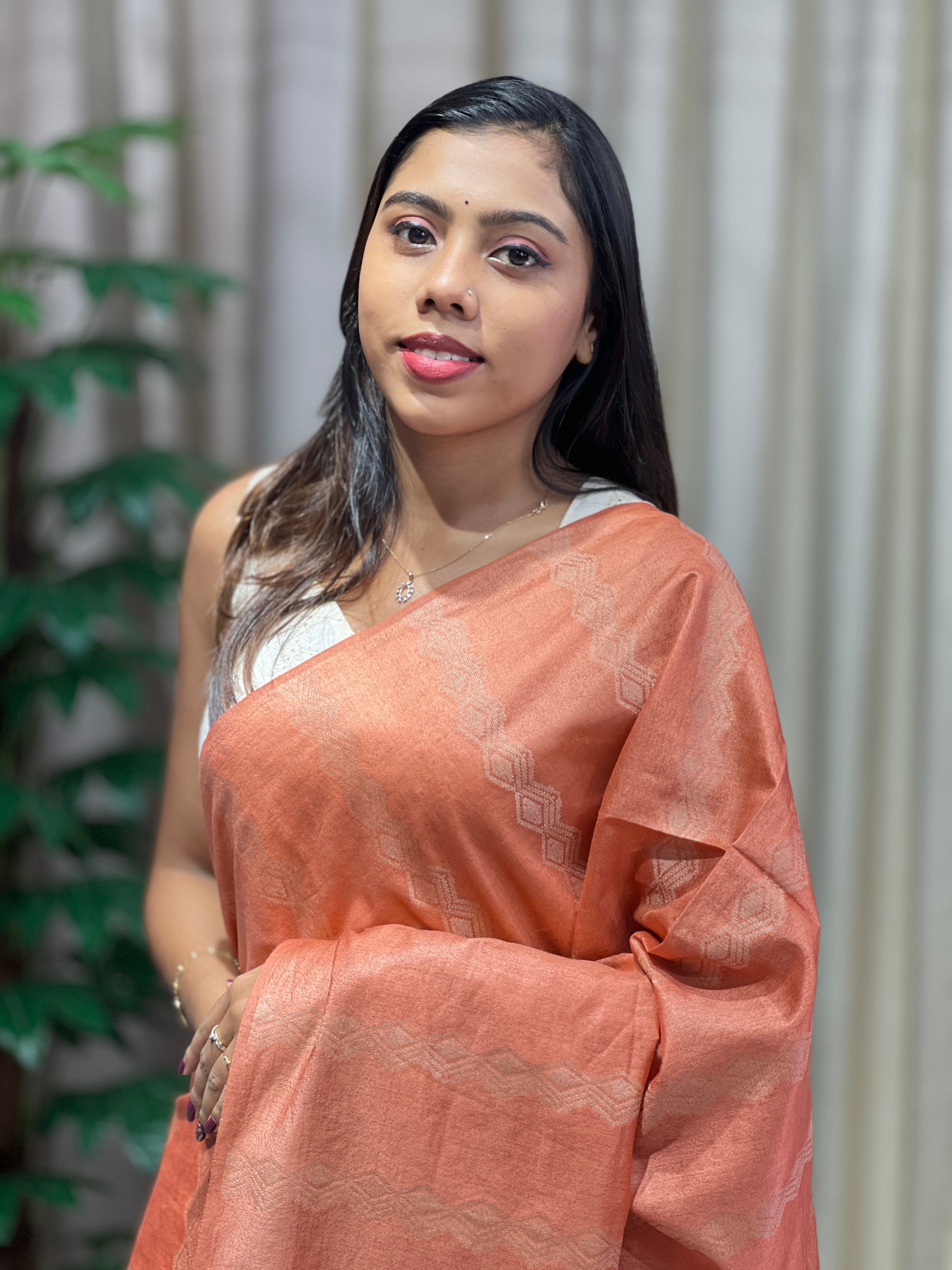 Thread Weaved Bhagalpuri Linen Saree | PF1118