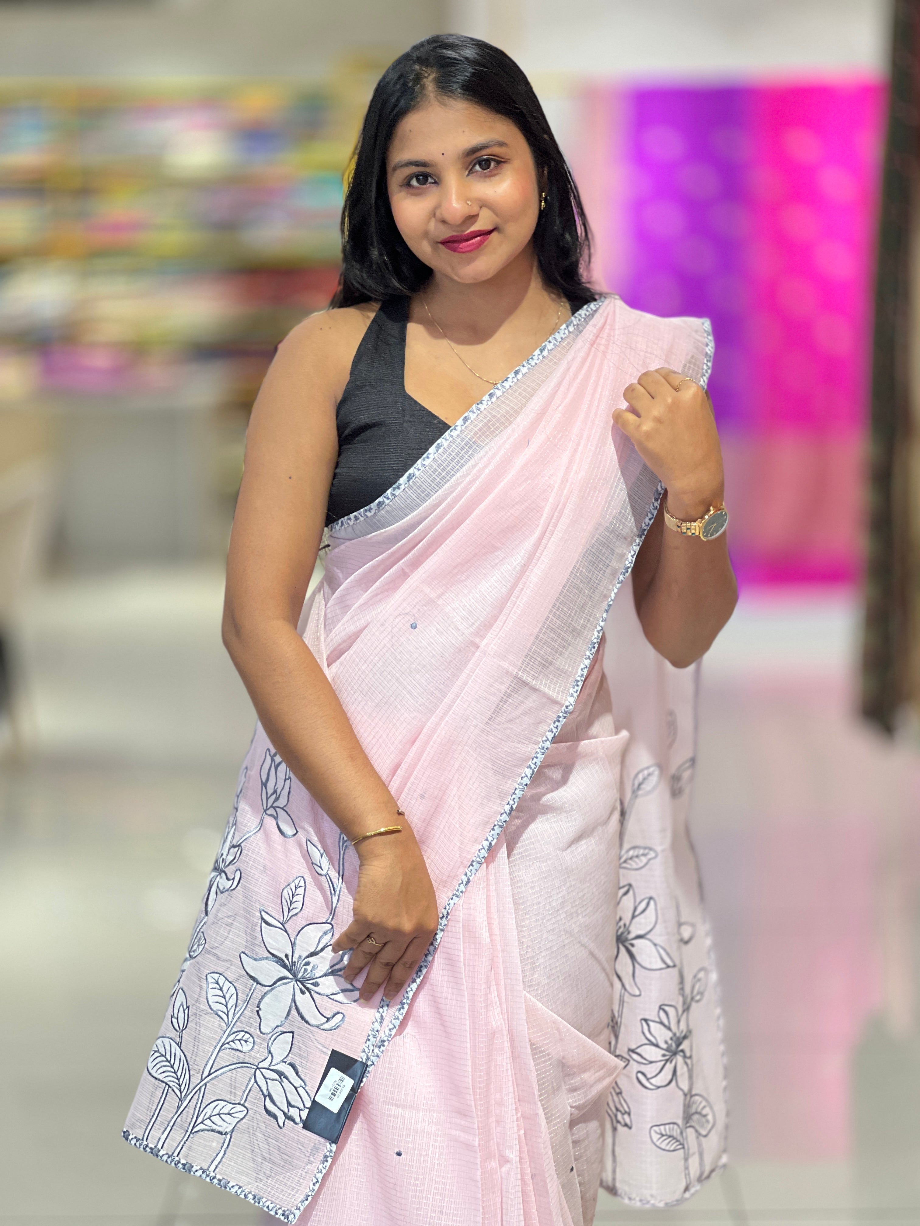 Floral Applique Detailed Kota Saree | BLD1596