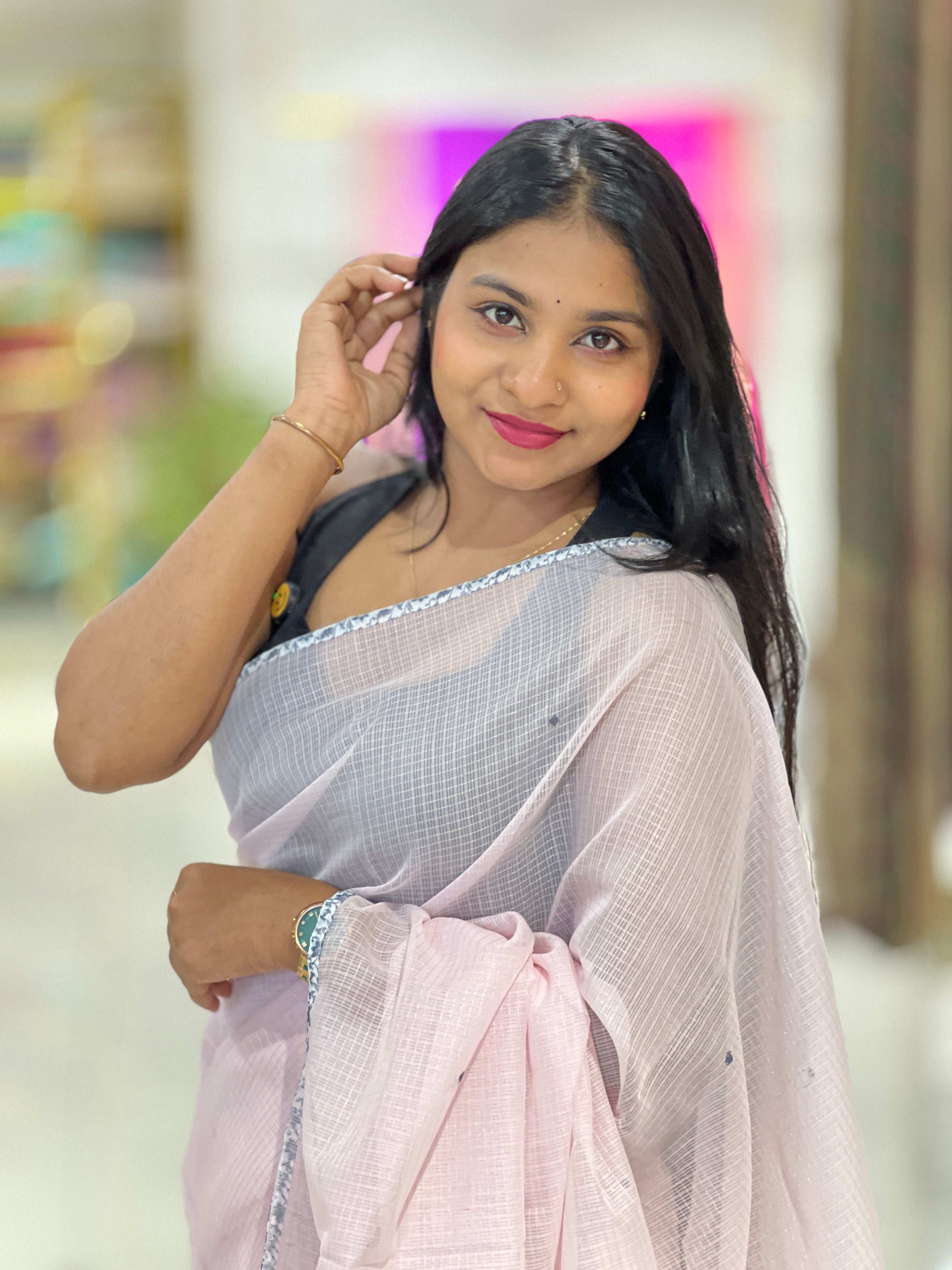 Floral Applique Detailed Kota Saree | BLD1596