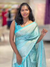 Golden Zari Weaved Semi Banarasi Silk Saree | NN379