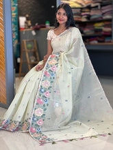 Floral Embroidered Check Organza Saree | SHC102